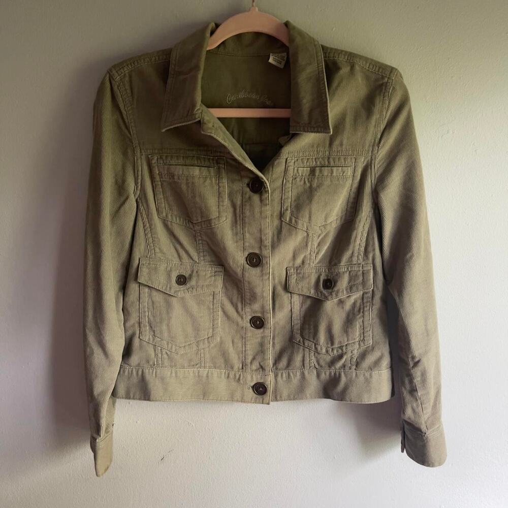 Caribbean Joe Khaki Green lightweight jacket Size Small